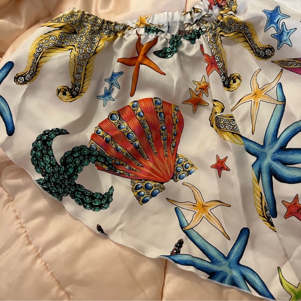 Versace Tresor La Mer Silk Twill Ruffle Shorts - Picture 7 of 9